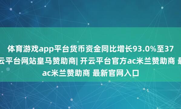 体育游戏app平台货币资金同比增长93.0%至37.44亿元-开云平台网站皇马赞助商| 开云平台官方ac米兰赞助商 最新官网入口